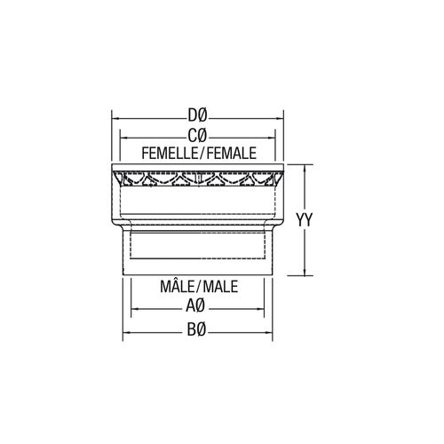VORTEX DOUBLE WALL 6" TO 7" INCREASER | Century Heating | Wood insert