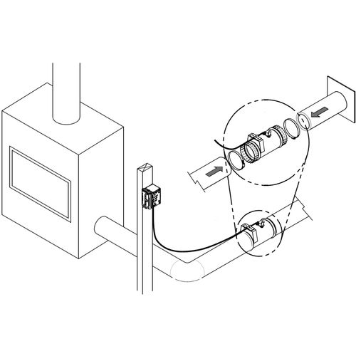 REGISTRE D'ENTRÉE D'AIR FRAIS 4"Ø AVEC CLAPET ÉTANCHE | Century Heating | Encastrable à bois