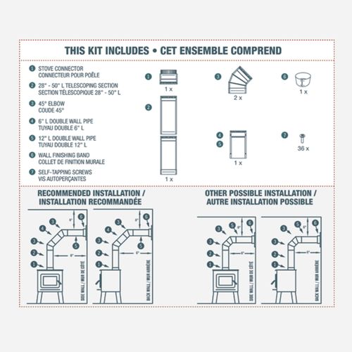 6" TO-THE-WALL DOUBLE WALL PIPE KIT | Century Heating | Wood insert