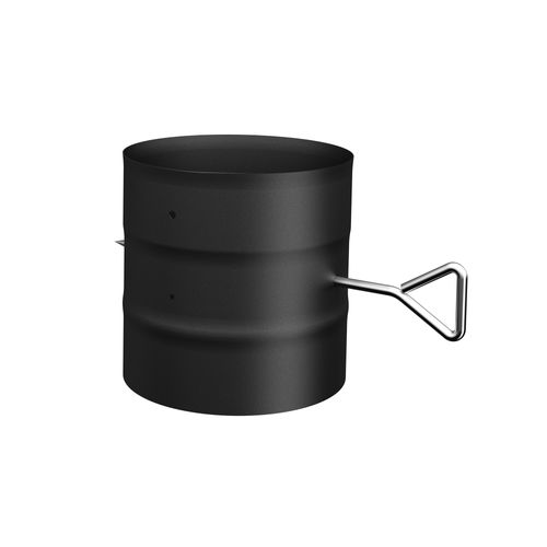 BLACK SINGLE WALL PIPE SECTION WITH DAMPER 6"Ø | Century Heating | Wood insert