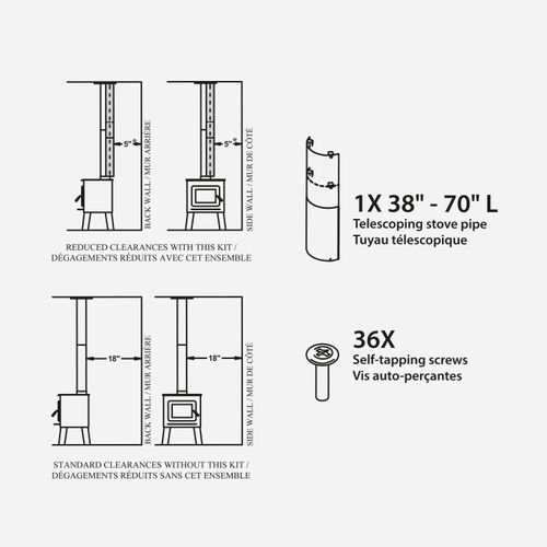 HEAT SHIELD KIT FOR 6"Ø BLACK SINGLE WALL PIPE - TO THE CEILING INSTALLATION | Century Heating | Wood insert