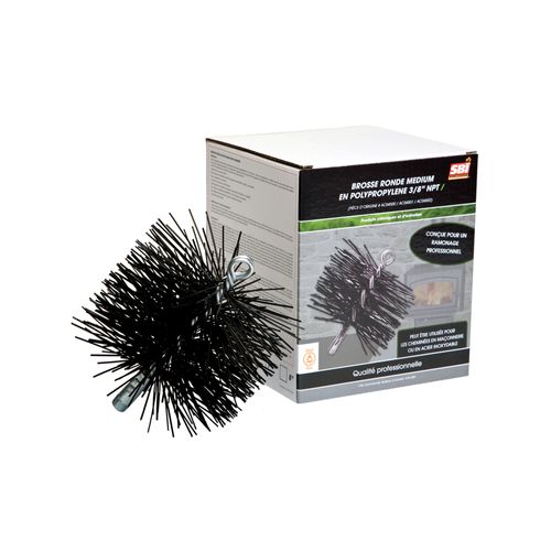 BROSSE RONDE 7" AVEC SOIES EN POLYPROPYLÈNE (3/8" NPT) | Century Heating | Encastrable à bois