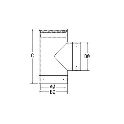 6" VORTEX DOUBLE WALL TEE WITH CAP | Century Heating | Wood insert