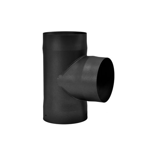 TEE WITH CAP SINGLE WALL BLACK PIPE - 8"Ø | Century Heating | Wood insert
