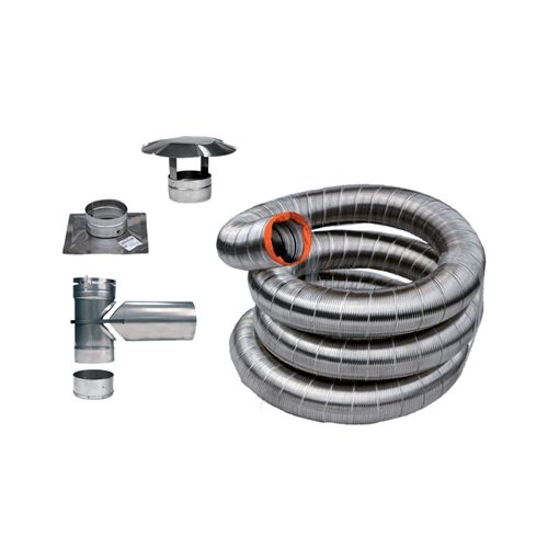 4"Ø X 35' STAINLESS FLEX LINER KIT | Century Heating | Wood insert