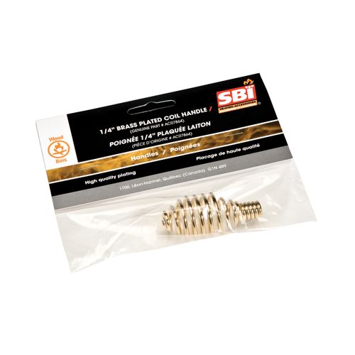 1/4" BRASS LONG COIL HANDLE | Century Heating | Wood insert