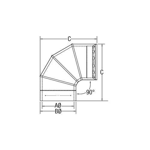 90° ELBOW 6" VORTEX DOUBLE WALL | Century Heating | Wood insert