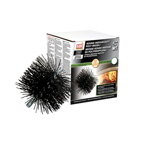 6" ROUND BRUSH WITH POLYPROPYLENE BRISTLES (3/8" NPT) | Century Heating | Wood insert
